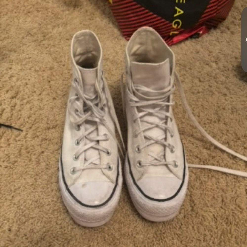 Converse White Platform Sneakers